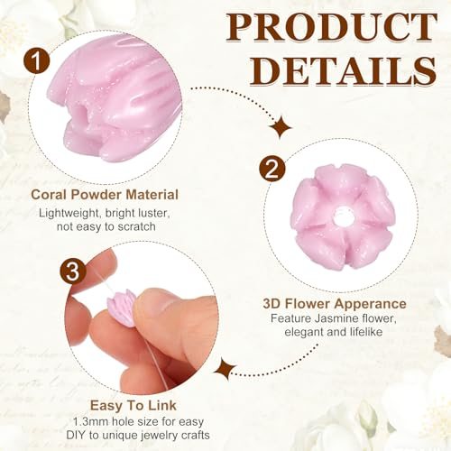 Artificial Jasmine Flower, Coral Shell Powder view 3