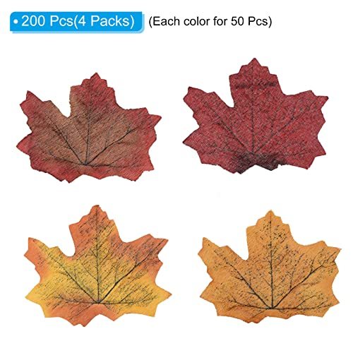 Artificial Leaves, 200 Pcs Mixed Fall Maple Autumn Fake Leaf view 3