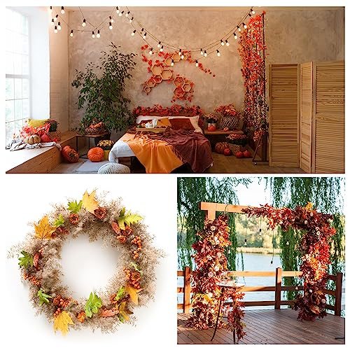 Artificial Leaves, 200 Pcs Mixed Fall Maple Autumn Fake Leaf view 5