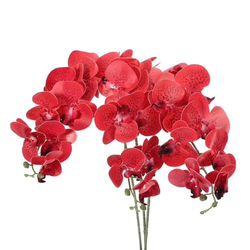 Artificial Orchid Stems 41", 3 Pack 9 Heads Faux Phalaenopsis Flowers — PATIKIL