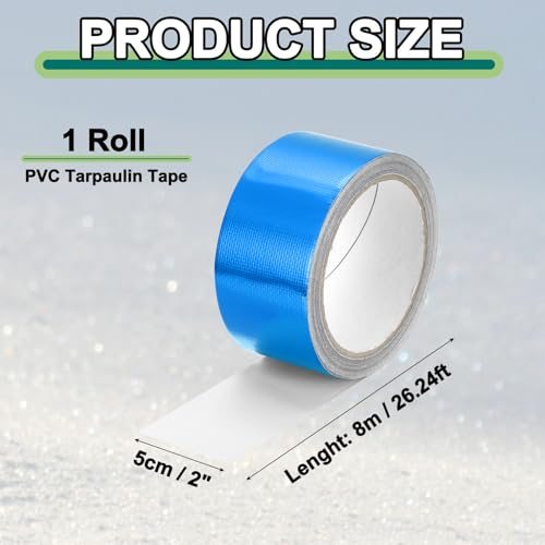 Awning Repair Tape 2" x 26ft Waterproof Canvas Tape High Adhesive Tear view 2