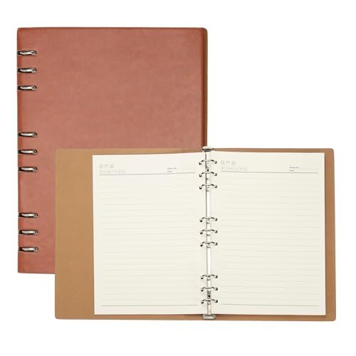 B5 Refillable Leather Notebook, 9 Ring Hardcover Binder Notebook 96 Sheets — PATIKIL