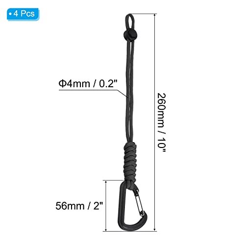 Badge Lanyard with Hook 10 Inch, 4Pcs Braided Wrist Keychain Strap view 2