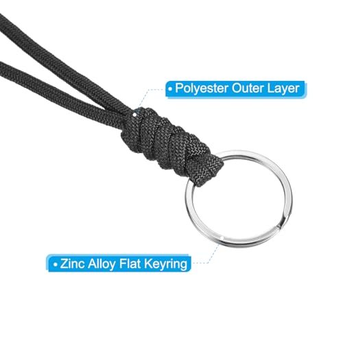 Badge Lanyard with Keyring 18 Inch, 2 Pack Necklace Keychain Cord Metal view 4