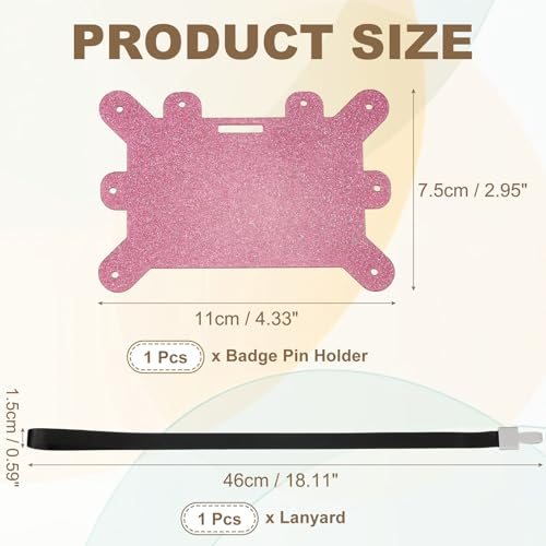 Badge Pin Holder 8 Hole Acrylic Display Badge Adapter Pink/Black view 2