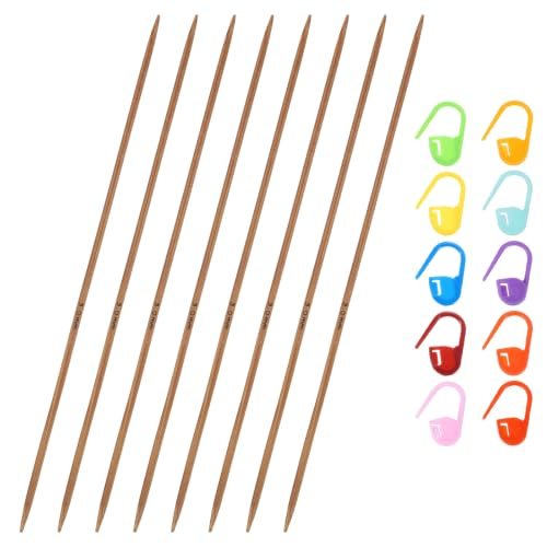 Bamboo Double Pointed Knitting Needles Set 3mm 8" Length, Knitting — PATIKIL