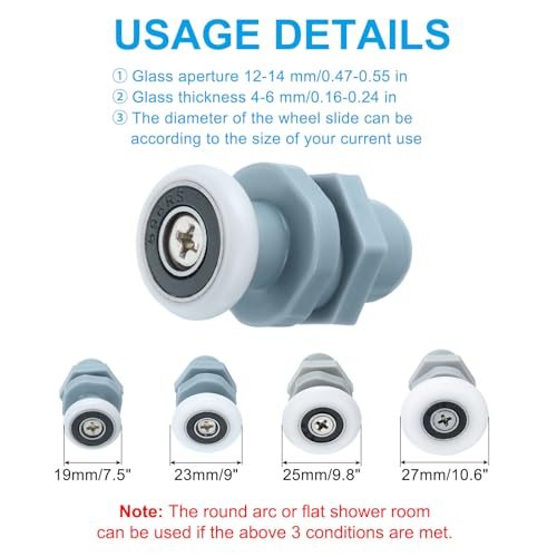 Bathroom Glass Door Runner Replacement Part Sliding Shower Door Wheels view 4