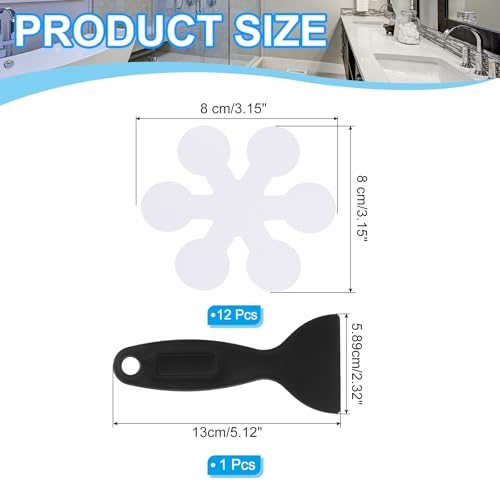 Bathtub Non Slip Stickers 3.15x3.15 Inch, 12 Pack Snowflake Safety Shower view 2