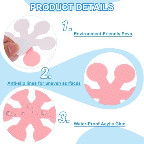 Bathtub Non Slip Stickers 3.15x3.15 Inch, 6 Pack Snowflake Safety Shower view 3