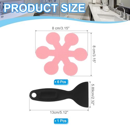 Bathtub Non Slip Stickers 3.15x3.15 Inch, 6 Pack Snowflake Safety Shower view 2