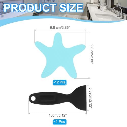 Bathtub Non Slip Stickers 3.86x3.86 Inch, 12 Pack Starfish Safety Shower view 2