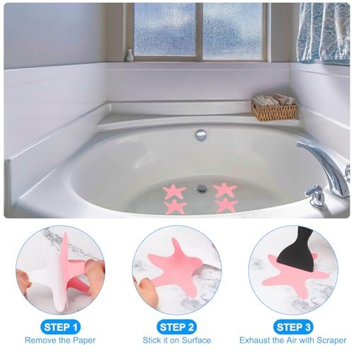 Bathtub Non Slip Stickers 3.86x3.86 Inch, 12 Pack Starfish Safety Shower view 4