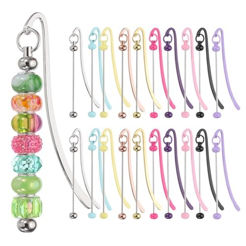 Beadable Bookmarks, 20 Pcs Beaded Bookmark DIY Metal Blank Bar Bulk — PATIKIL