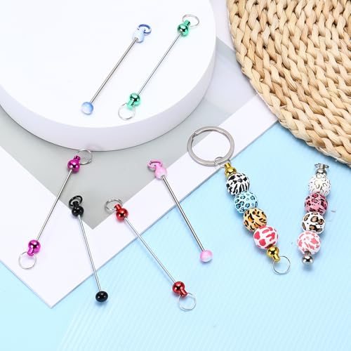 Beadable Keychain Bar Blanks Beaded Bulk Key Chain Rod, Gold, Bulk Making view 4
