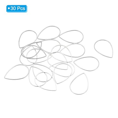 Beading Hoop Earrings, 30 Pcs Teardrop Beading Findings Copper Hoop view 3
