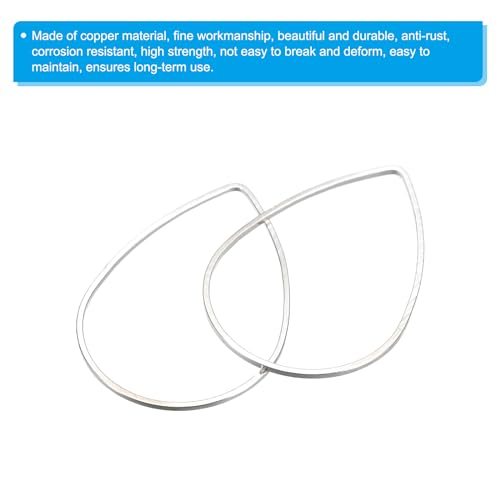 Beading Hoop Earrings, 30 Pcs Teardrop Beading Findings Copper Hoop view 4