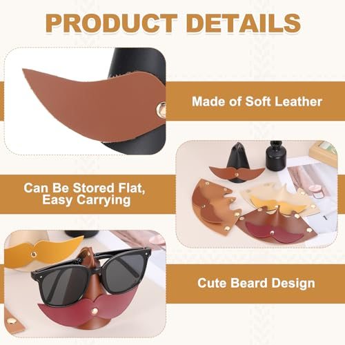 Beard Glasses Holder Cute Beard Brown/Black (Black/Wine Red) view 3