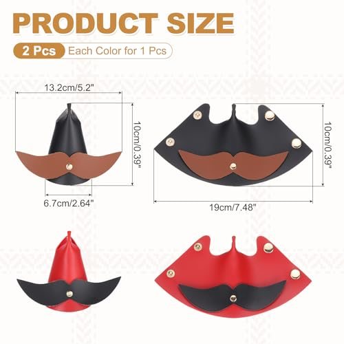 Beard Glasses Holder Cute Beard Brown/Black (Black/Wine Red) view 2