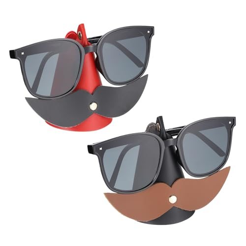 Beard Glasses Holder Cute Beard Brown/Black (Black/Wine Red) — PATIKIL