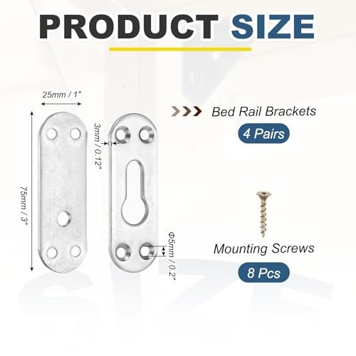 Bed Rail Brackets 3" Carbon Steel Adjustable Bed Rail Fasteners view 2