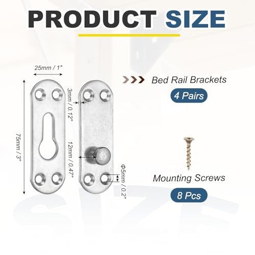 Bed Rail Brackets 3" Carbon Steel Bed Rail Fasteners Hardware view 2
