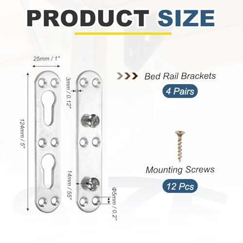 Bed Rail Brackets 5" Carbon Steel Adjustable Bed Rail Fasteners view 2