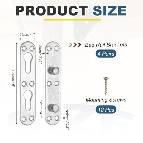 Bed Rail Brackets 5", Carbon Steel Bed Rail Fasteners Hardware view 2