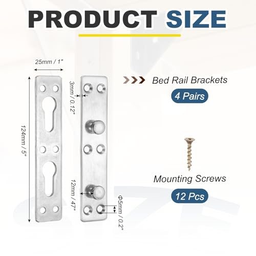 Bed Rail Fasteners 5" Carbon Steel Bed Frame Brackets view 2