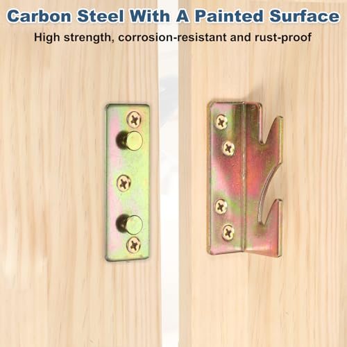 Bed Rail Hooks 4" Carbon Steel Plates Brackets Fasteners Hardware view 3