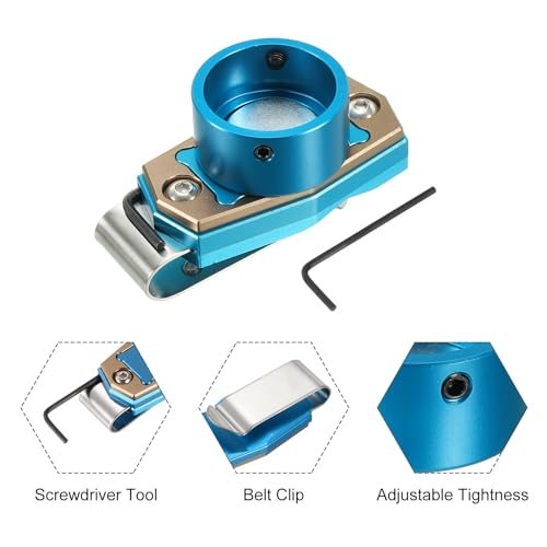 Billiard Magnetic Chalk Holder, Aluminum Alloy Pool Cue Chalk Case, Round view 3