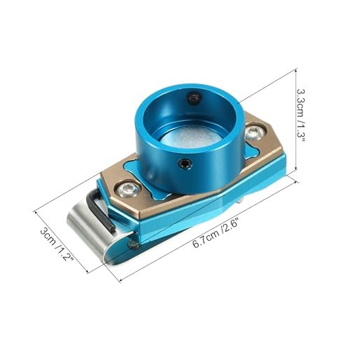 Billiard Magnetic Chalk Holder, Aluminum Alloy Pool Cue Chalk Case, Round view 2