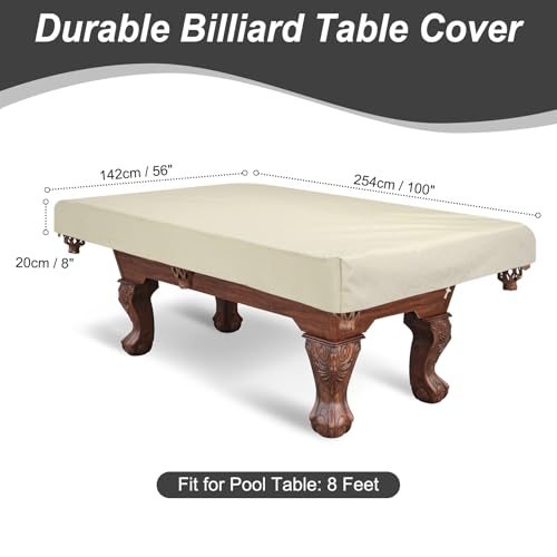 Billiard Pool Table Cover 8 Feet Oxford Waterproof Champagne, Outdoor view 2