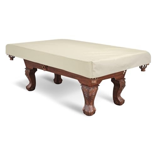 Billiard Pool Table Cover 8 Feet Oxford Waterproof Champagne, Outdoor — PATIKIL