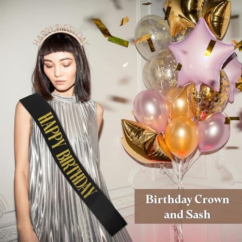 Birthday Crown and Sash, Glitter Birthday Sash view 4