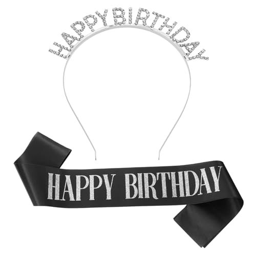 Birthday Crown and Sash, Glitter Birthday Sash — PATIKIL