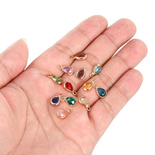 Birthstone Charm Beads Drop Pendant, 12Pcs Crystal Handmade Birthstone view 4