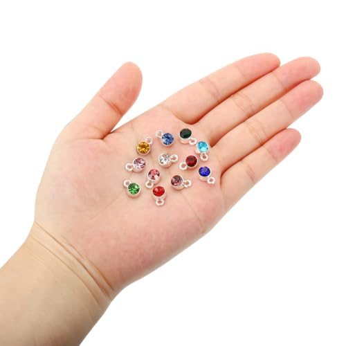 Birthstone Charm, Birthstone Beads Crystal Bracelet Charm Pendant view 4