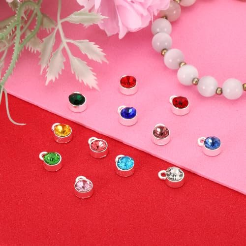 Birthstone Charm, Birthstone Beads Crystal Bracelet Charm Pendant view 5