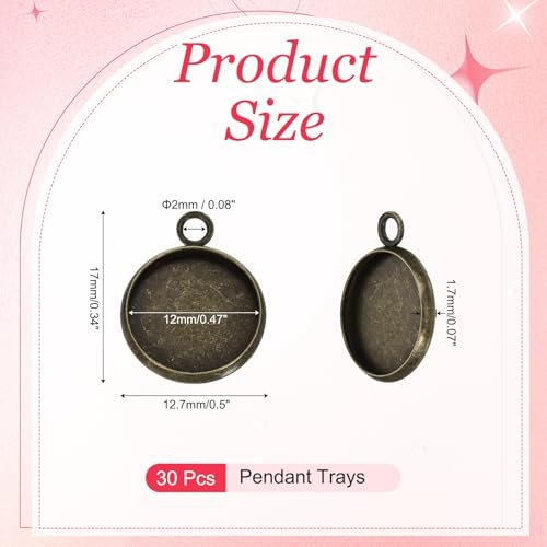 Blank Pendants Iron Single-hanging Bezel Settings Flat Base view 2