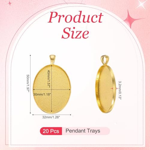 Blank Pendants Zinc Alloy Oval Bezel Settings Flat Base view 2