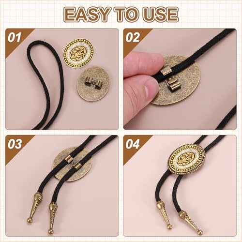 Bolo Tie Buckle, Oval Blank Bolo Tie Slide Clasp Accessories, Vintage view 4