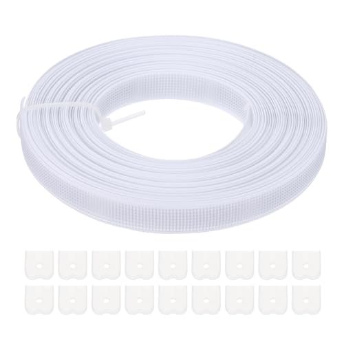 Boning for Sewing, 10 Yard 12mm Wide with 40 Pcs End Caps White — PATIKIL