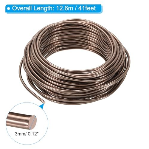 Bonsai Training Wire 3mm x 41ft Anodized Aluminum Brown view 2