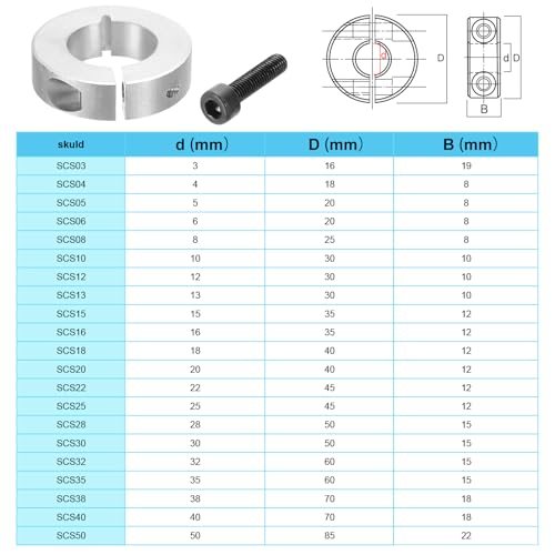 Bore 6mm Double Split Shaft Collar 20mm OD 8mm Thickness view 5