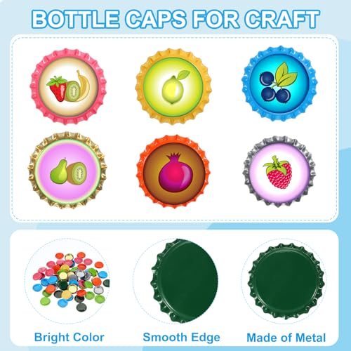 Bottle Caps for Crafts, Decorative Bottle Cap Double-Sided Printing for view 4