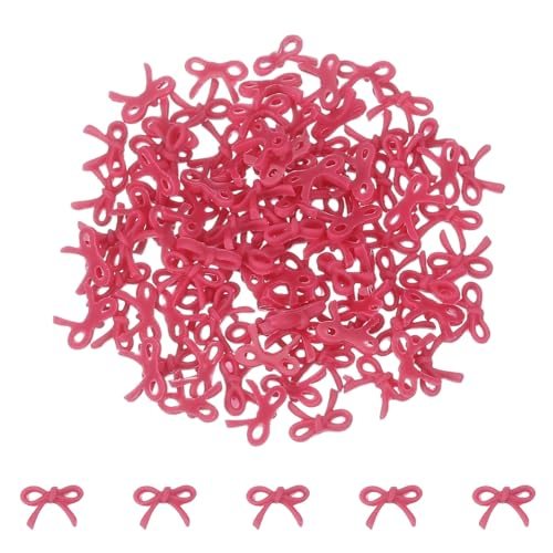 Bow Nail Charms 0.3" Cute Resin Mini Bows 3D Nail Rose Red — PATIKIL