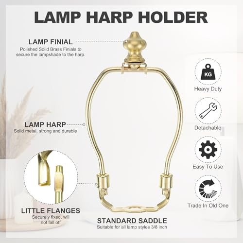 Bracket with Standard Saddle & Finial Detachable Shade Holder for Table view 3