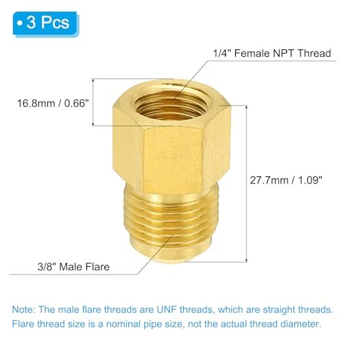 Brass Flare Tube Fitting Coupling, Fuel, Oil view 2