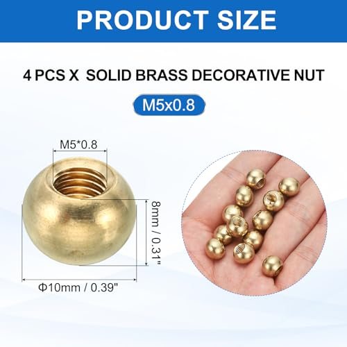 Brass Gold Light Fixture Screws Nut Lamp Decorative Screw Caps Cover view 2