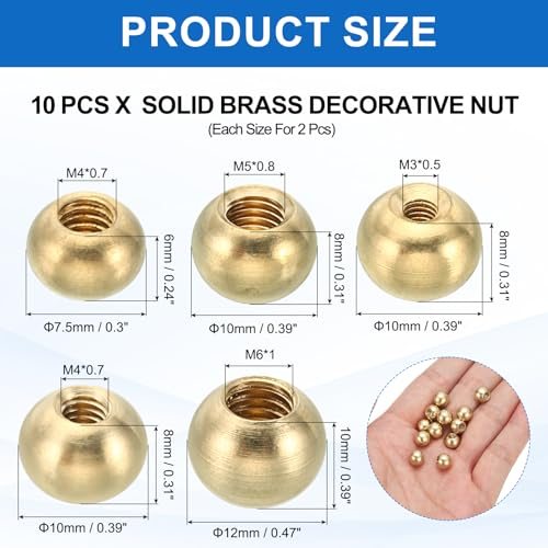 Brass Gold Light Fixture Screws Nut Lamp Decorative Screw Caps Cover view 2